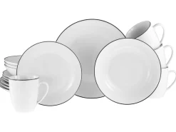 Creatable Geschirrset|Luna Black Line - Kombiservice 16-tlg, Luna - Kombiservice 16-tlg, Happy Birthday - Kombiservice 16-tlg - Happy Birthday