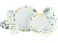 Creatable Geschirrset|Luna Black Line - Kombiservice 16-tlg, Luna - Kombiservice 16-tlg, Happy Birthday - Kombiservice 16-tlg - Happy Birthday