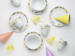 Creatable Geschirrset|Luna - Brunch Set 12-tlg, Happy Birthday - Frühstücksset 12-tlg - Happy Birthday