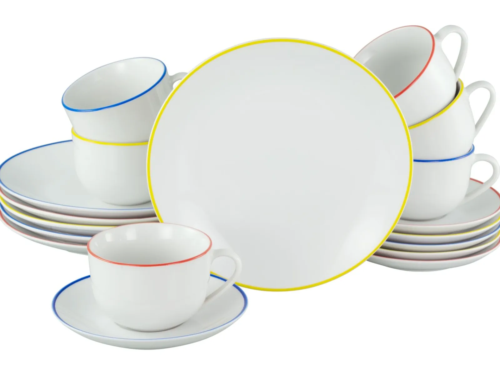 Creatable Geschirrset|Luna Color Line - Kaffeeservice 18-tlg, Luna - Kaffeeservice 18-tlg, Luna Black Line - Kaffeeservice 18-tlg - Color Line