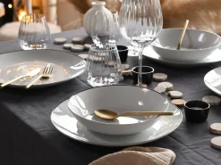 Creatable Geschirrset|Luna - Tellerset 18-tlg, Luna Black Line - Tellerset 18-tlg - Weiss