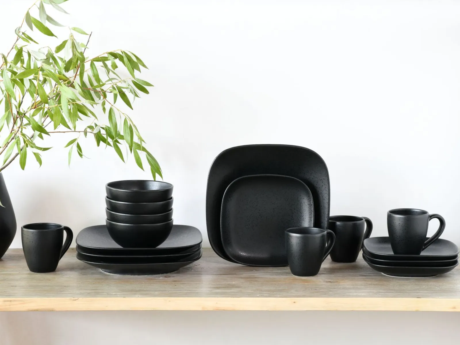 Creatable Geschirrset|Magic Black Square - Kombiset 16-tlg - Schwarz
