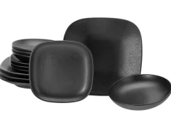 Creatable Geschirrset|Teller|Magic Black Square - Tellerset 12-tlg - Schwarz