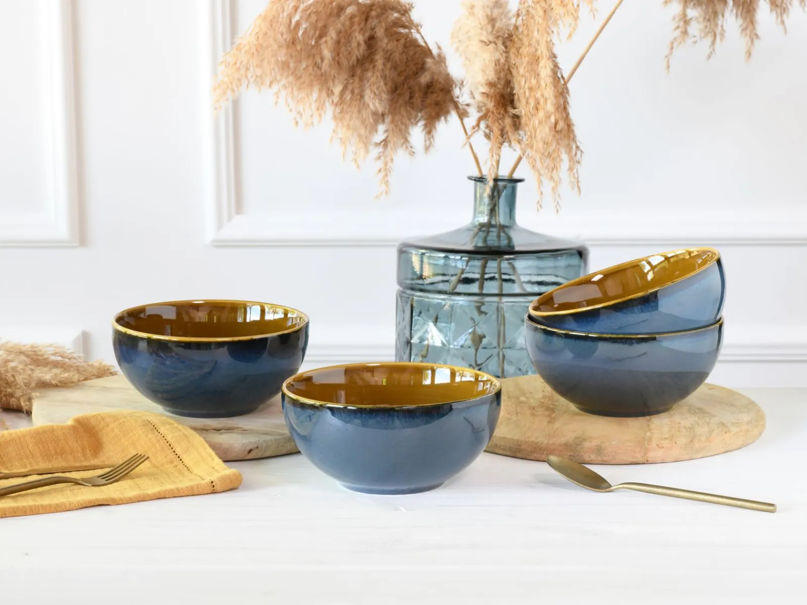 Creatable Bowls & Schüsseln|Geschirrset|Mallorca - Buddha Bowl 4-tlg - Blau