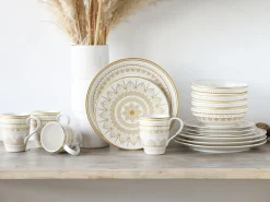 Creatable Geschirrset|Mandala - Kombiservice 16-tlg - Gold-Schwarz