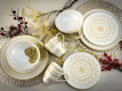 Creatable Geschirrset|Mandala - Kombiservice 8-tlg - Gold-Schwarz