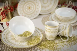 Creatable Geschirrset|Mandala - Kombiservice 8-tlg - Gold-Schwarz