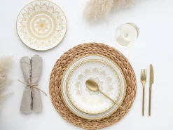 Creatable Geschirrset|Mandala - Tellerset 12-tlg - Gold-Schwarz