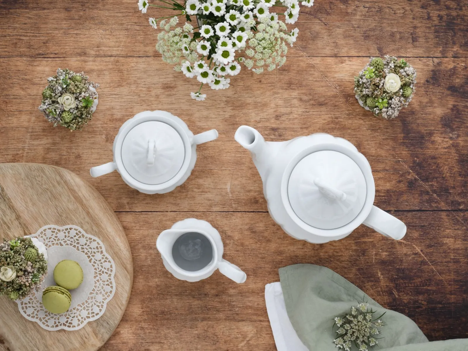 Creatable Geschirrset|Maria Theresia - Kaffeegarnitur 3-tlg - Weiss