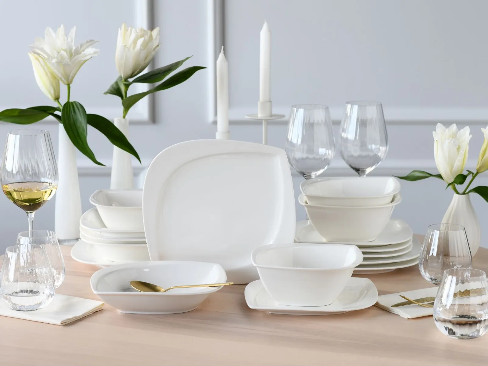 Creatable Geschirrset|Melbourne - Kombiservice 16-tlg - Creme