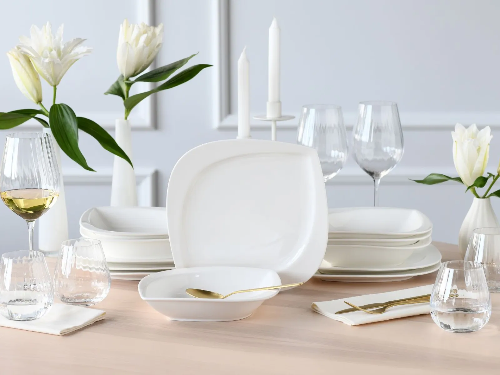 Creatable Geschirrset|Melbourne - Tafelservice 12-tlg - Creme