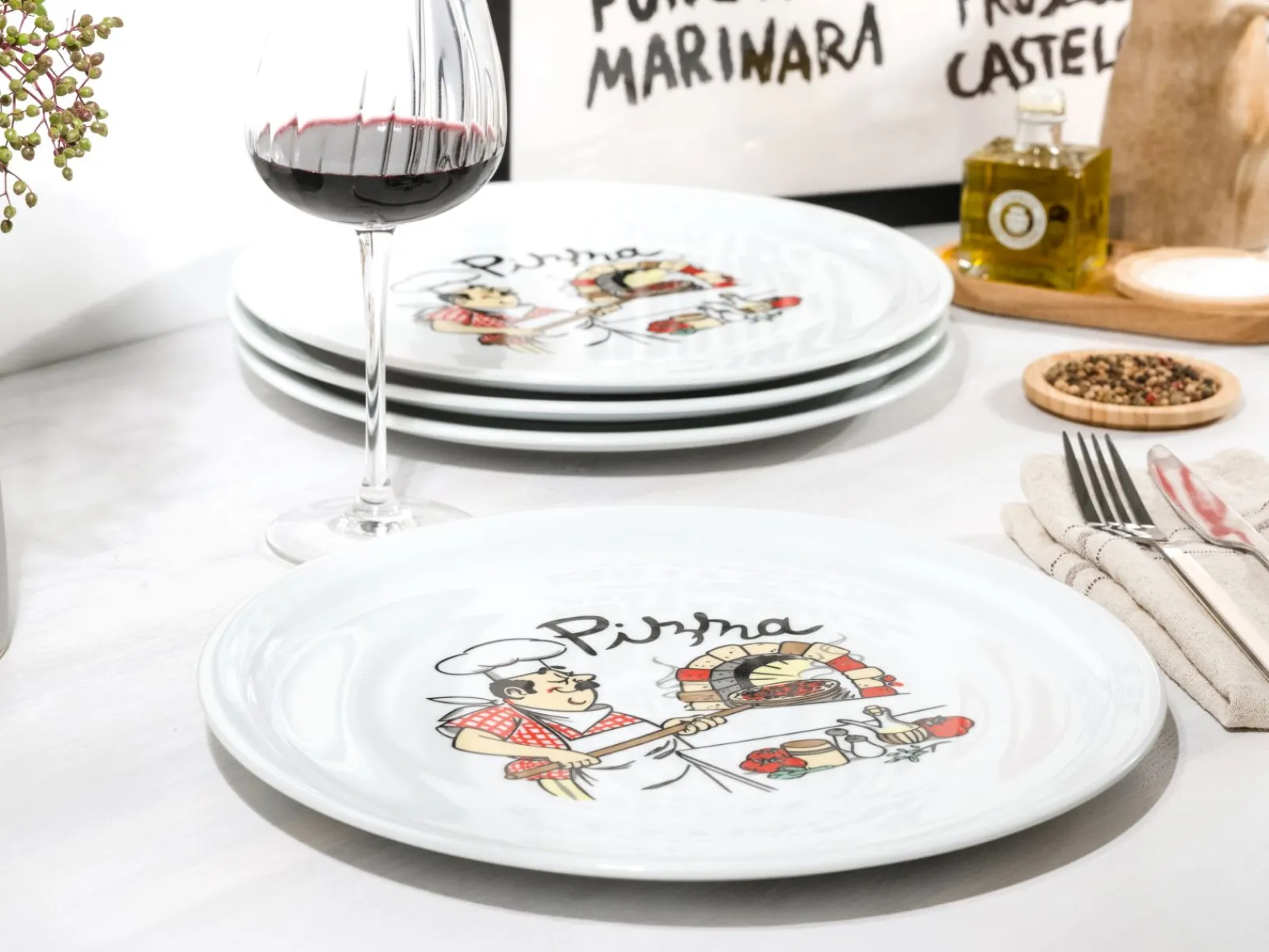 Creatable Geschirrset|Teller|Milano - Pizzateller 4-tlg - Pizzabäcker