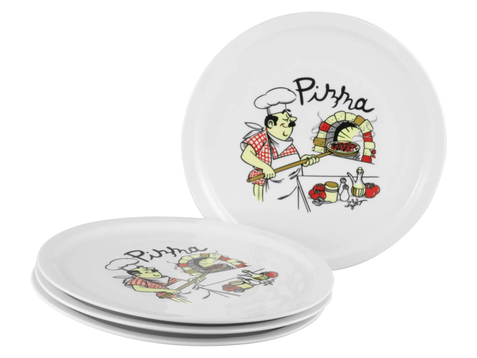 Creatable Geschirrset|Teller|Milano - Pizzateller 4-tlg - Pizzabäcker