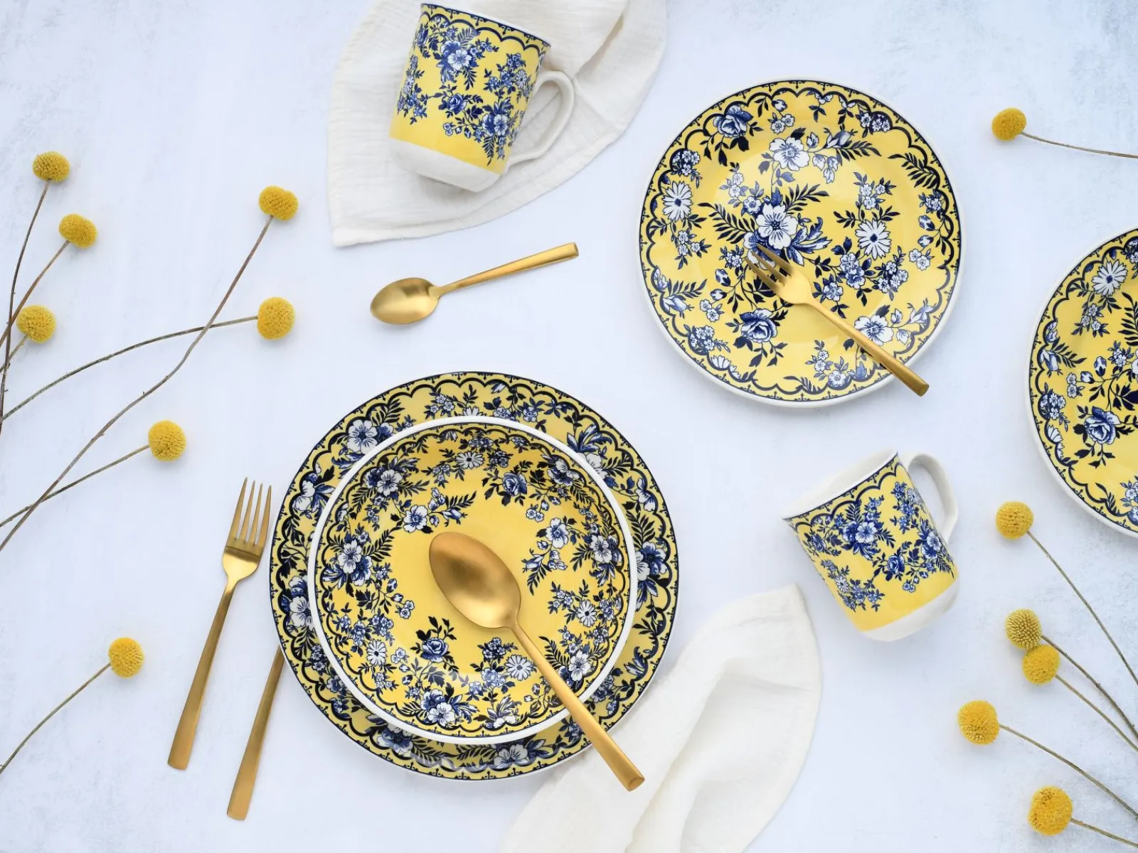 Creatable Geschirrset|Ming Flower - Kombiservice 16-tlg - Gelb