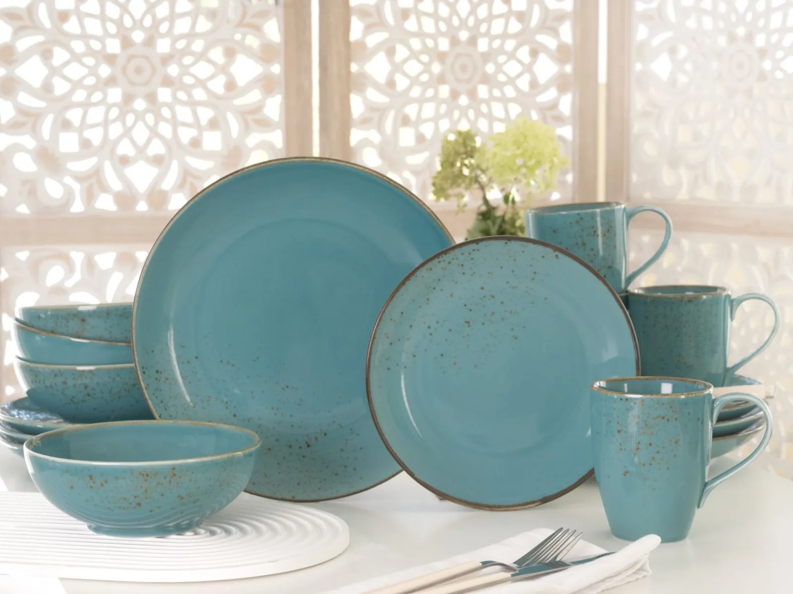 Creatable Geschirrset|Nature Collection - Kombiservice 16-tlg - Aqua