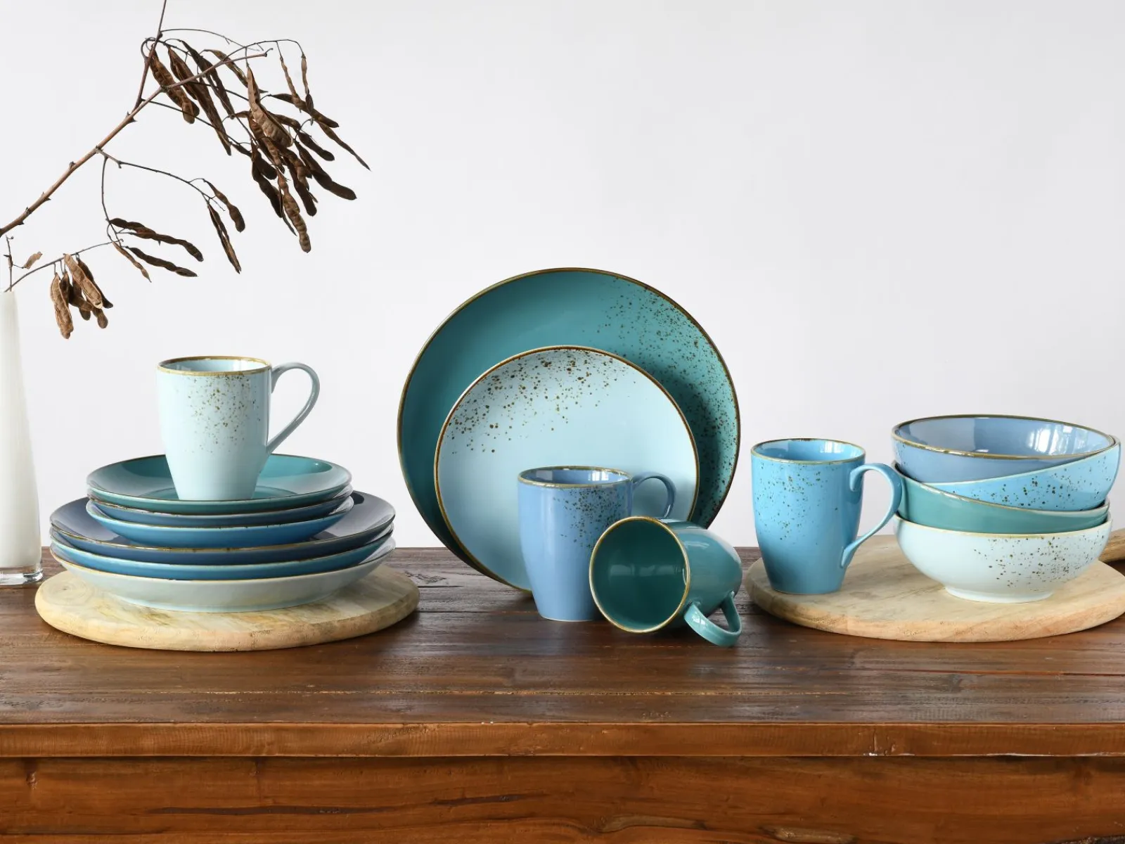 Creatable Geschirrset|Nature Collection - Kombiservice 16-tlg - Aqua