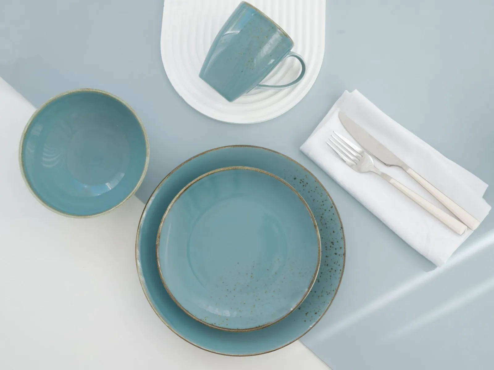 Creatable Geschirrset|Nature Collection - Kombiservice 16-tlg - Aqua