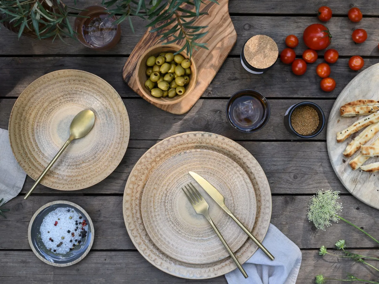 Creatable Geschirrset|Teller|Neapel - Tellerset 12-tlg - Sand