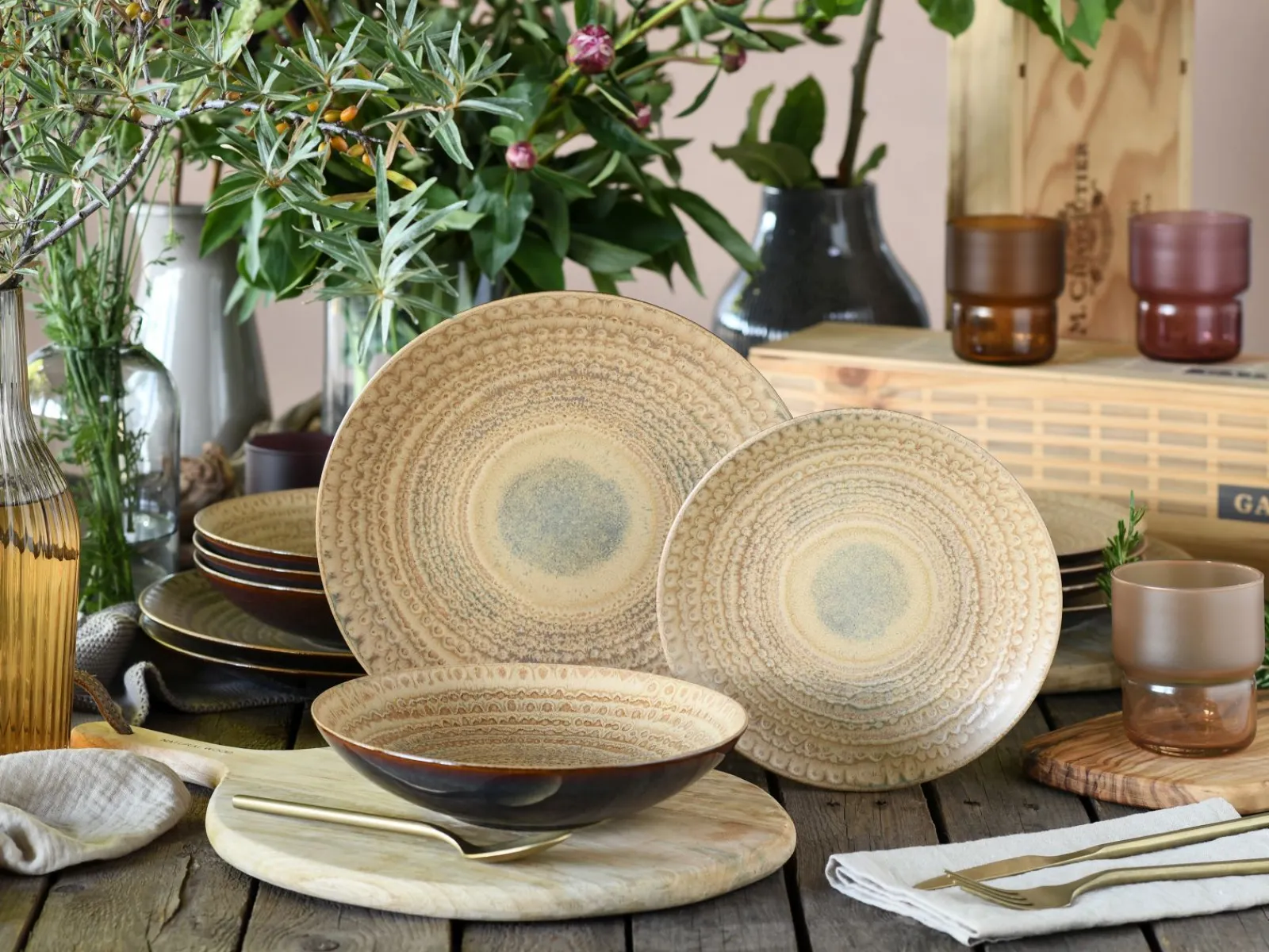 Creatable Geschirrset|Teller|Neapel - Tellerset 12-tlg - Sand