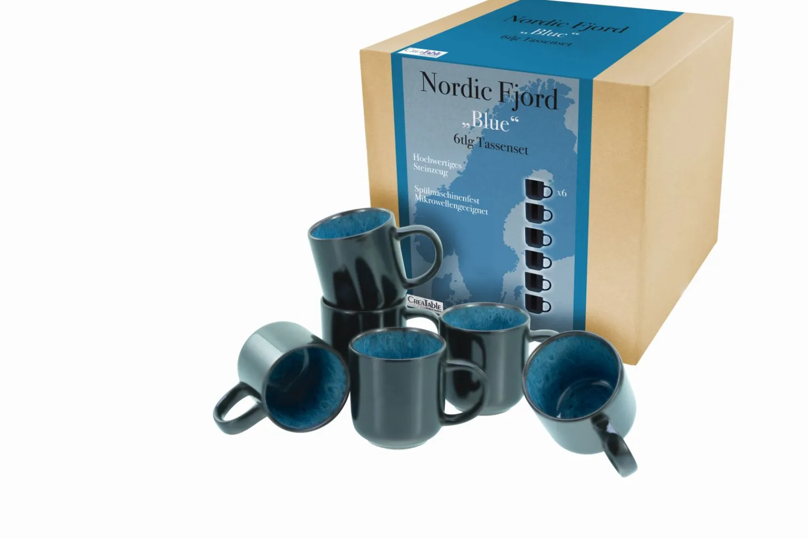 Creatable Becher & Tassen|Geschirrset|Nordic Fjord - Kaffeebecher 6-tlg - beige