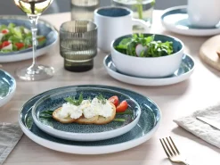 Creatable Geschirrset|Nordic Fjord - Kombiservice 16-tlg - Eisblau - Weiss