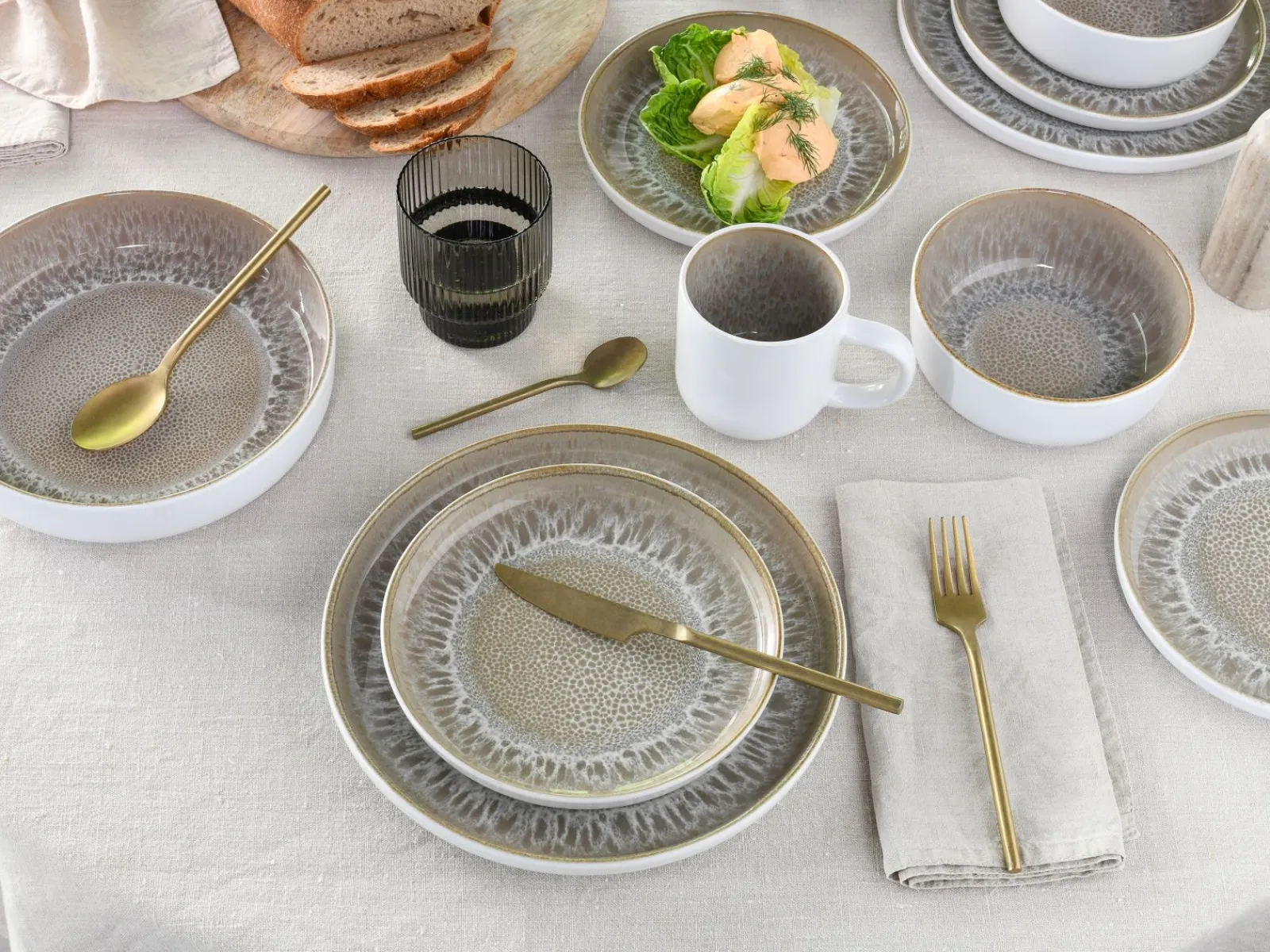 Creatable Geschirrset|Nordic Fjord - Kombiservice 30-tlg - beige
