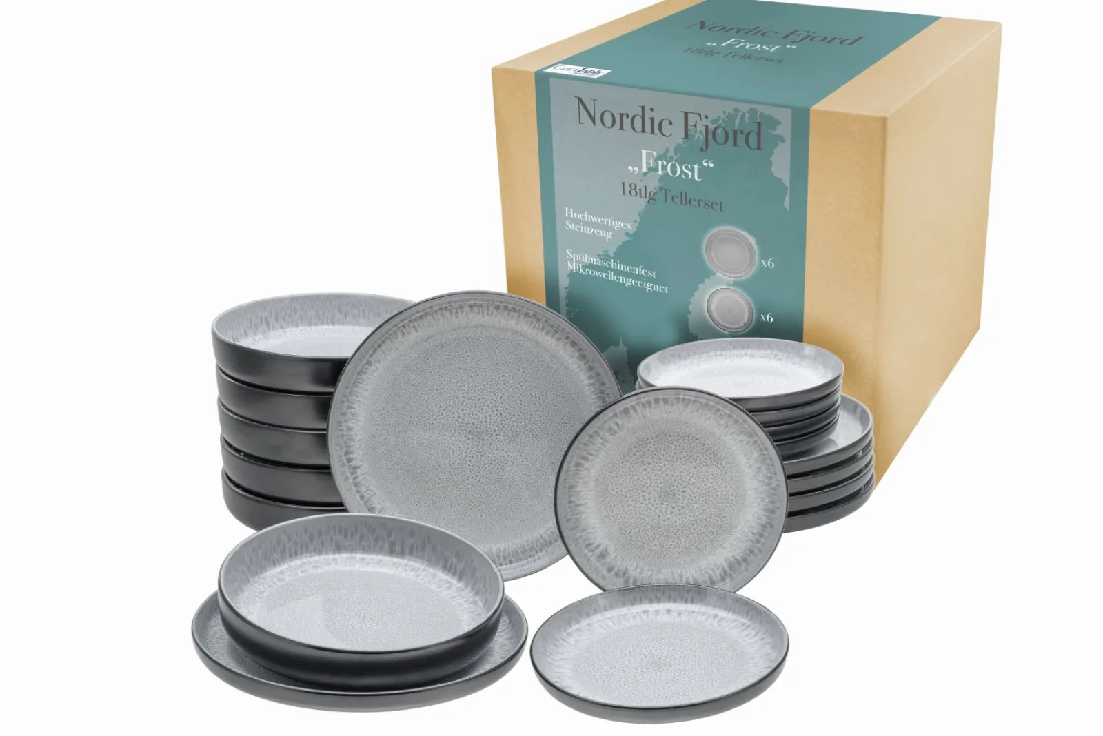 Creatable Geschirrset|Teller|Nordic Fjord - Tellerset 18-tlg - beige