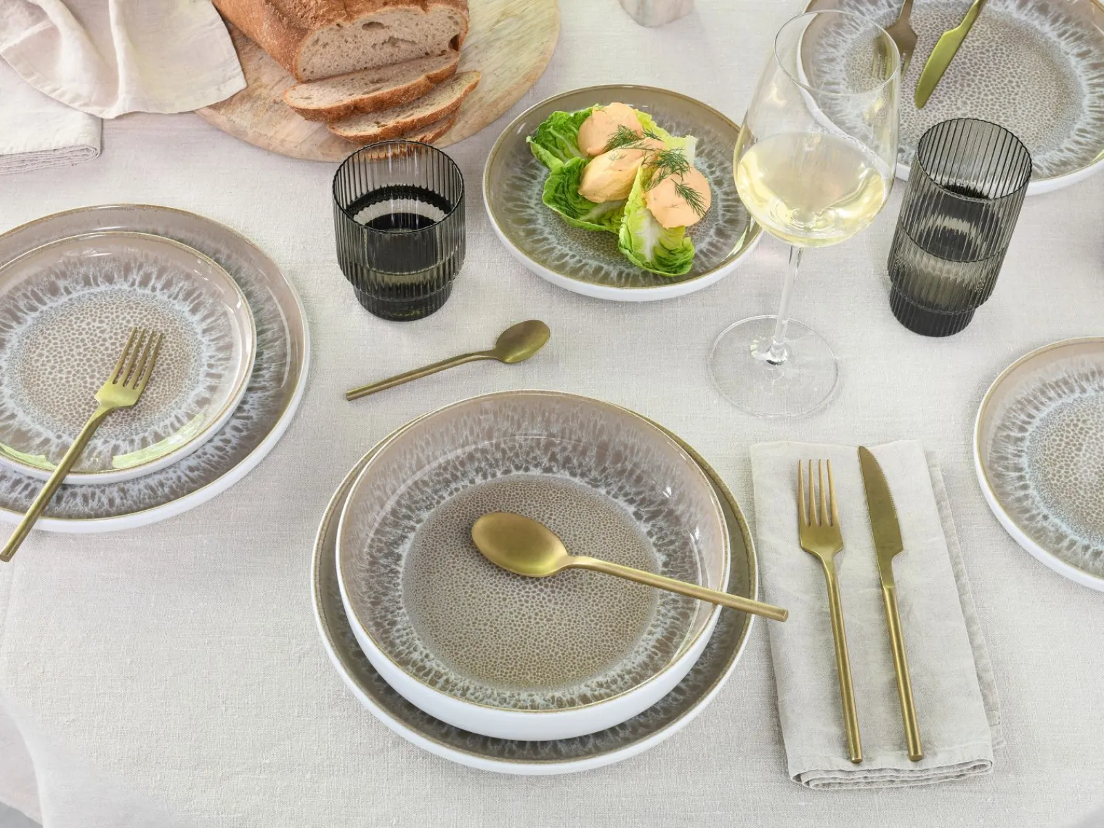 Creatable Geschirrset|Teller|Nordic Fjord - Tellerset 18-tlg - beige