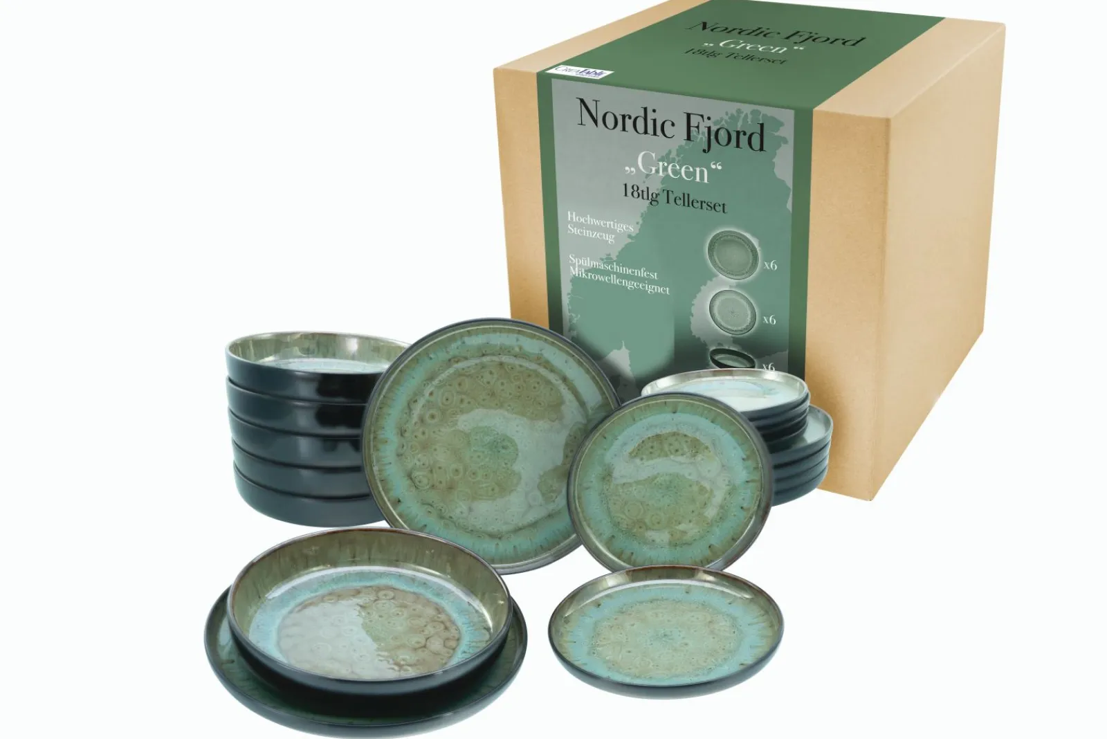 Creatable Geschirrset|Teller|Nordic Fjord - Tellerset 18-tlg - beige