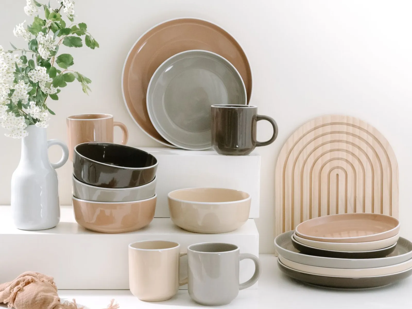 Creatable Geschirrset|Nordic - Kombiservice 16-tlg - Cool Black Grey