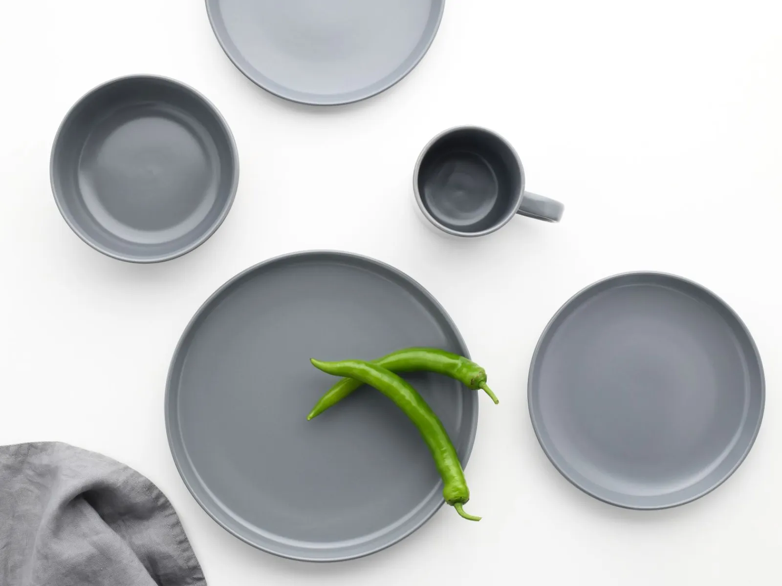 Creatable Geschirrset|Nordic - Kombiservice 16-tlg - Cool Black Grey