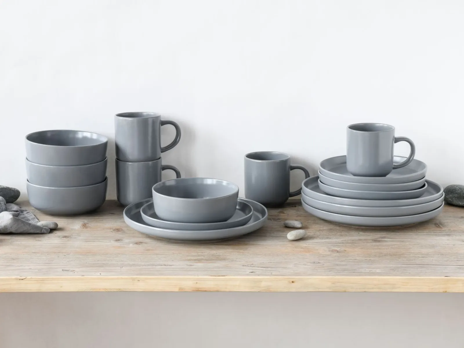 Creatable Geschirrset|Nordic - Kombiservice 16-tlg - Cool Black Grey