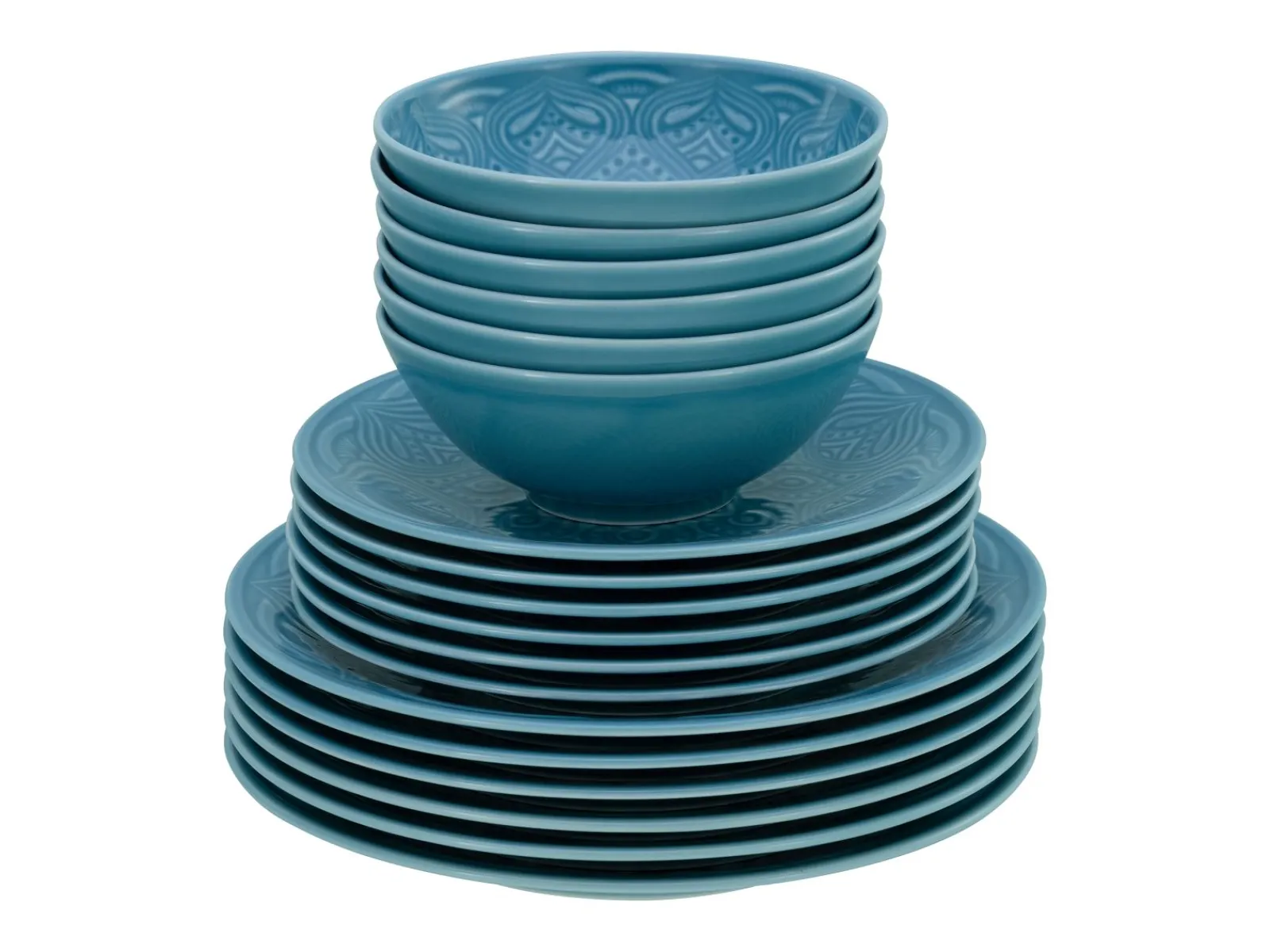 Creatable Geschirrset|Teller|Orient Mandala - Tellerset 18-tlg - Aquamarine