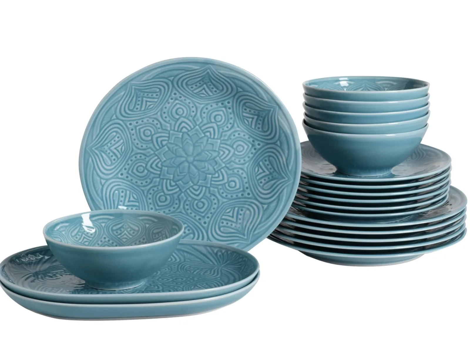 Creatable Geschirrset|Teller|Orient Mandala - Tellerset 20-tlg - Stein