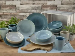 Creatable Geschirrset|Reactive - Kombiservice 16-tlg - Aqua