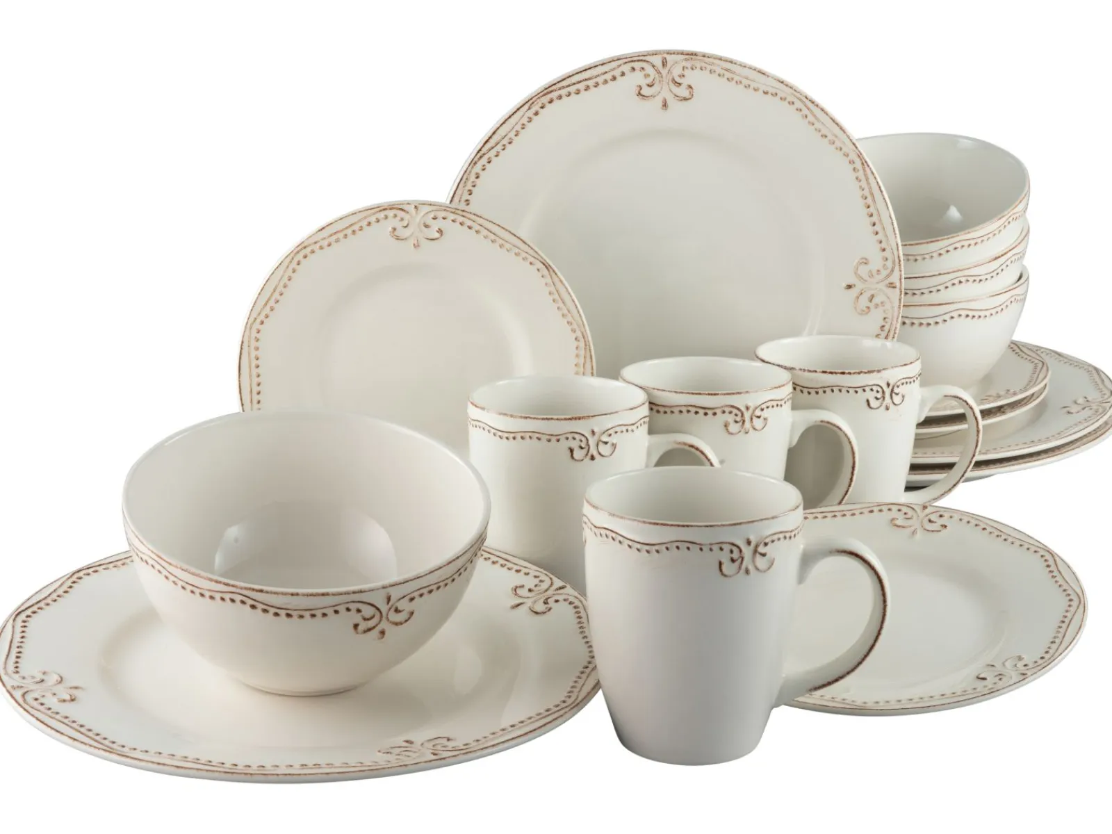 Creatable Geschirrset|Romantic Vintage - Kombiservice 16-tlg - creme