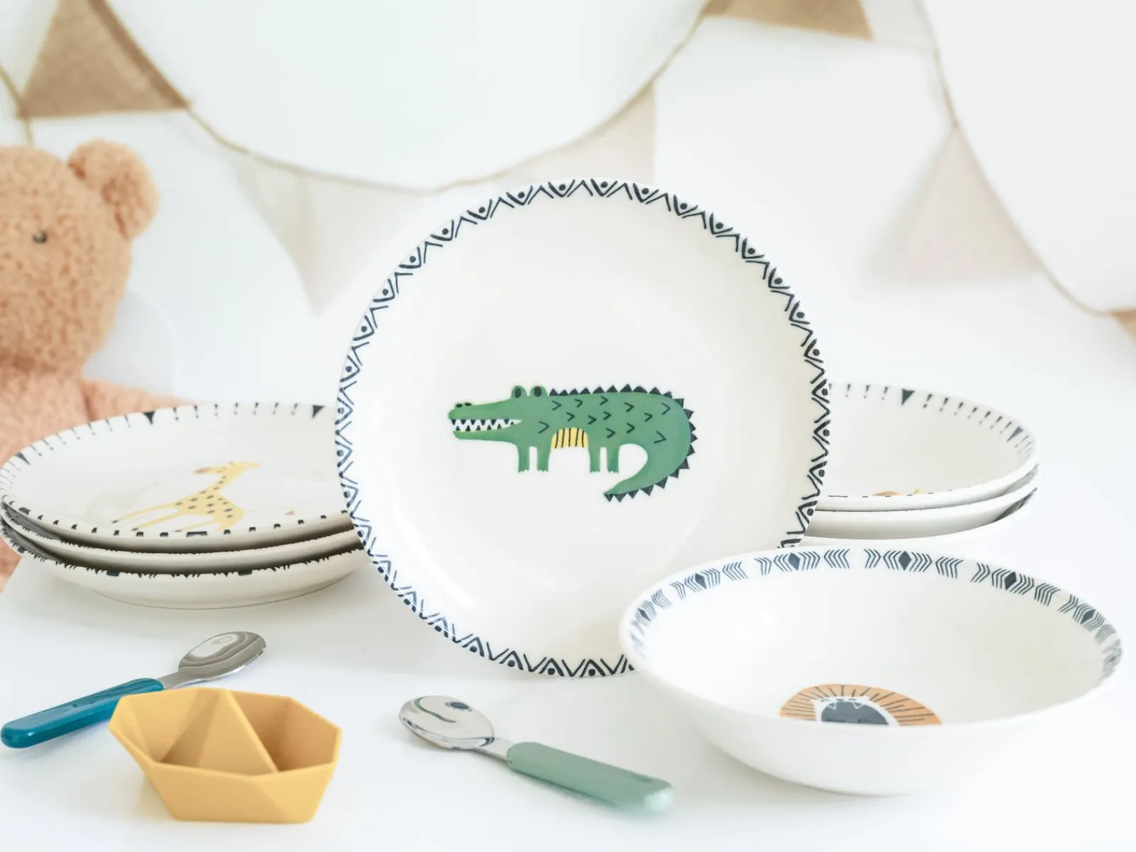 Creatable Geschirrset|Teller|Safari - Tellerset 8-tlg - Bunt