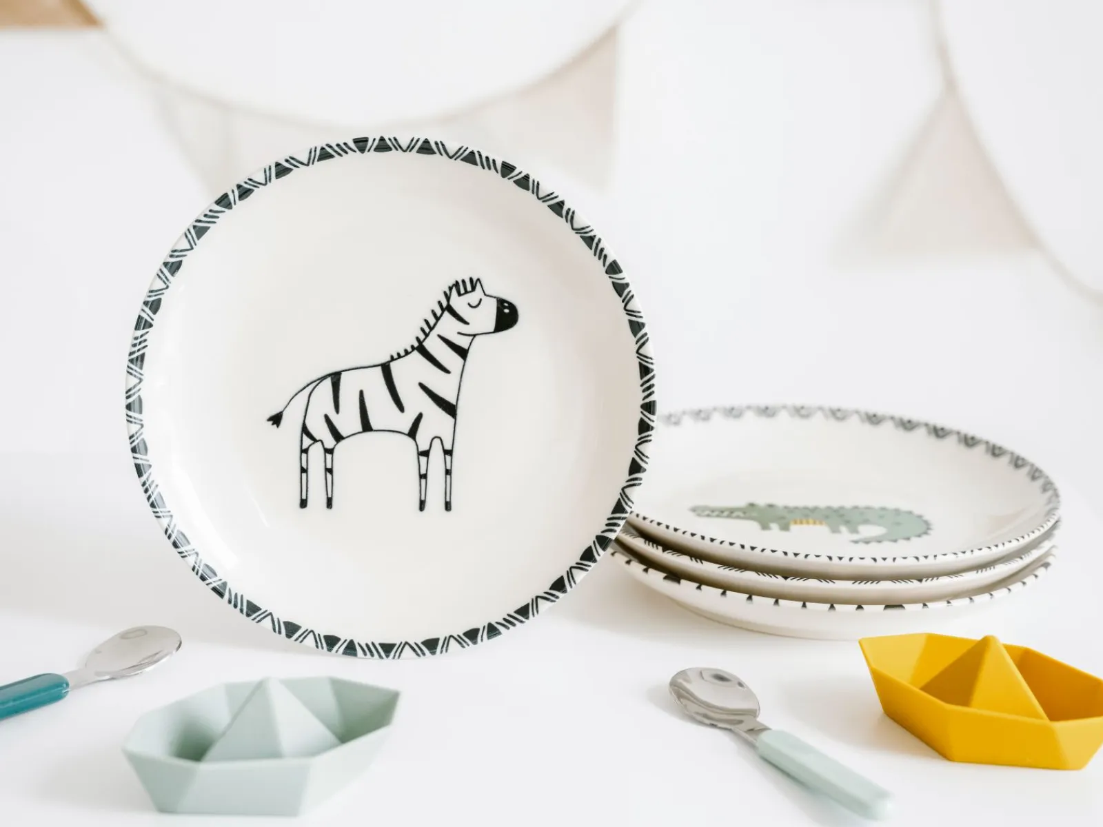 Creatable Geschirrset|Safari - Tellerset 4-tlg - Bunt