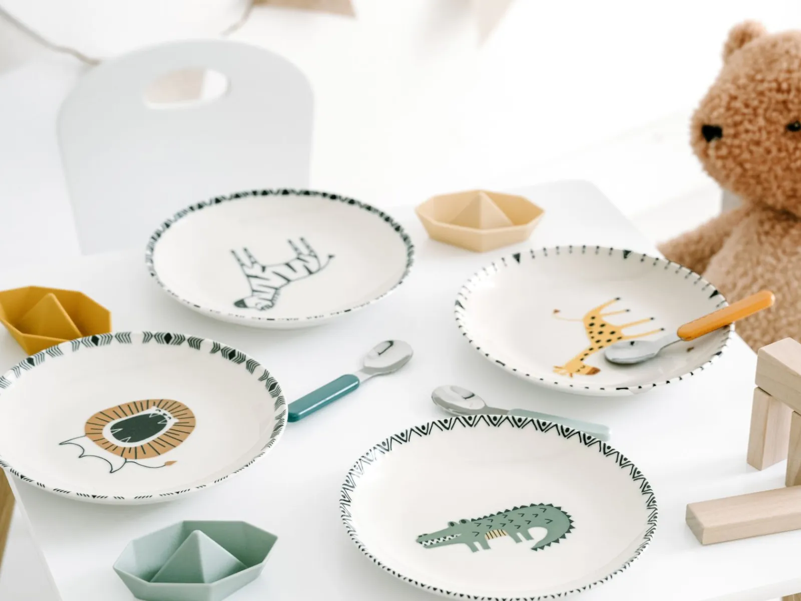 Creatable Geschirrset|Safari - Tellerset 4-tlg - Bunt