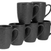 Creatable Geschirrset|Schiefer - Kaffeebecher 6-tlg - Schwarz