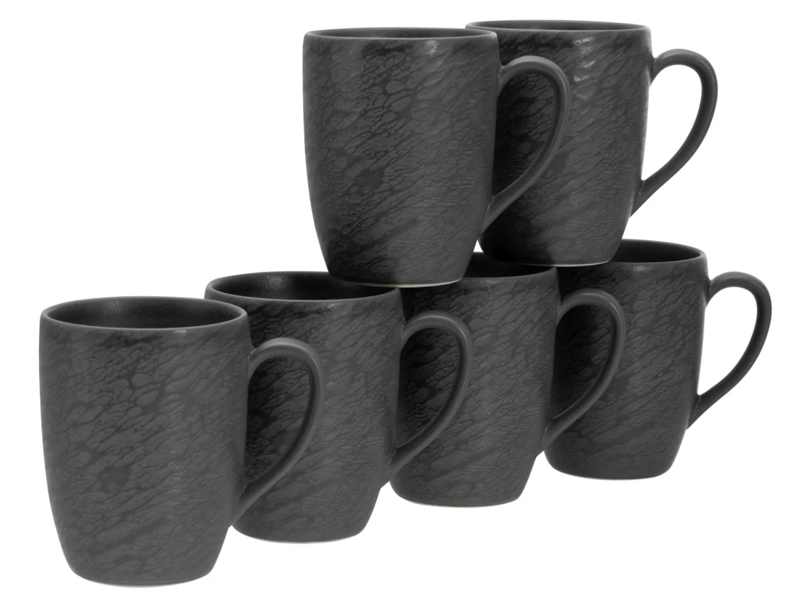 Creatable Geschirrset|Schiefer - Kaffeebecher 6-tlg - Schwarz
