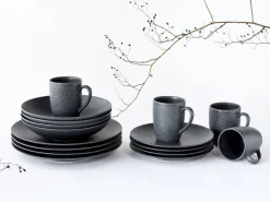 Creatable Geschirrset|Schiefer - Kombiservice 16-tlg - Schwarz