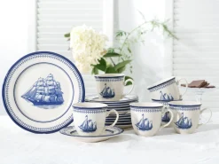 Creatable Geschirrset|Segelschiff - Kaffeeservice 18-tlg - Blau