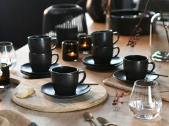 Creatable Becher & Tassen|Geschirrset|Soft Touch - Cappuccinotassen 12-tlg - Schwarz