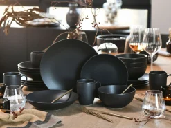 Creatable Geschirrset|Soft Touch - Kombiservice 24-tlg - Schwarz