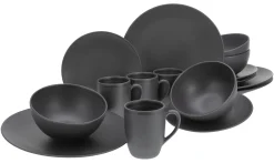 Creatable Geschirrset|Teller|Soft Touch - Tellerset 18-tlg - Schwarz
