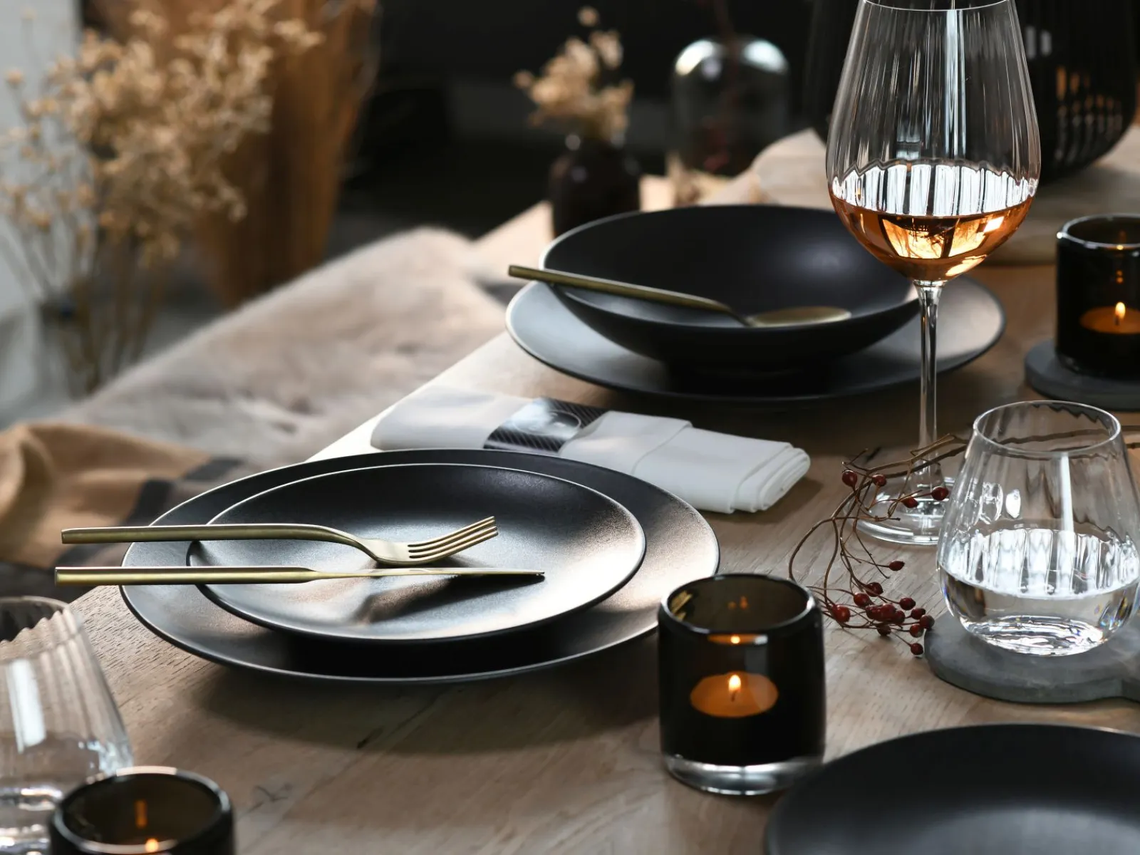 Creatable Geschirrset|Teller|Soft Touch - Tellerset 12-tlg, Soft Touch - Tafelservice 12-tlg - Schwarz