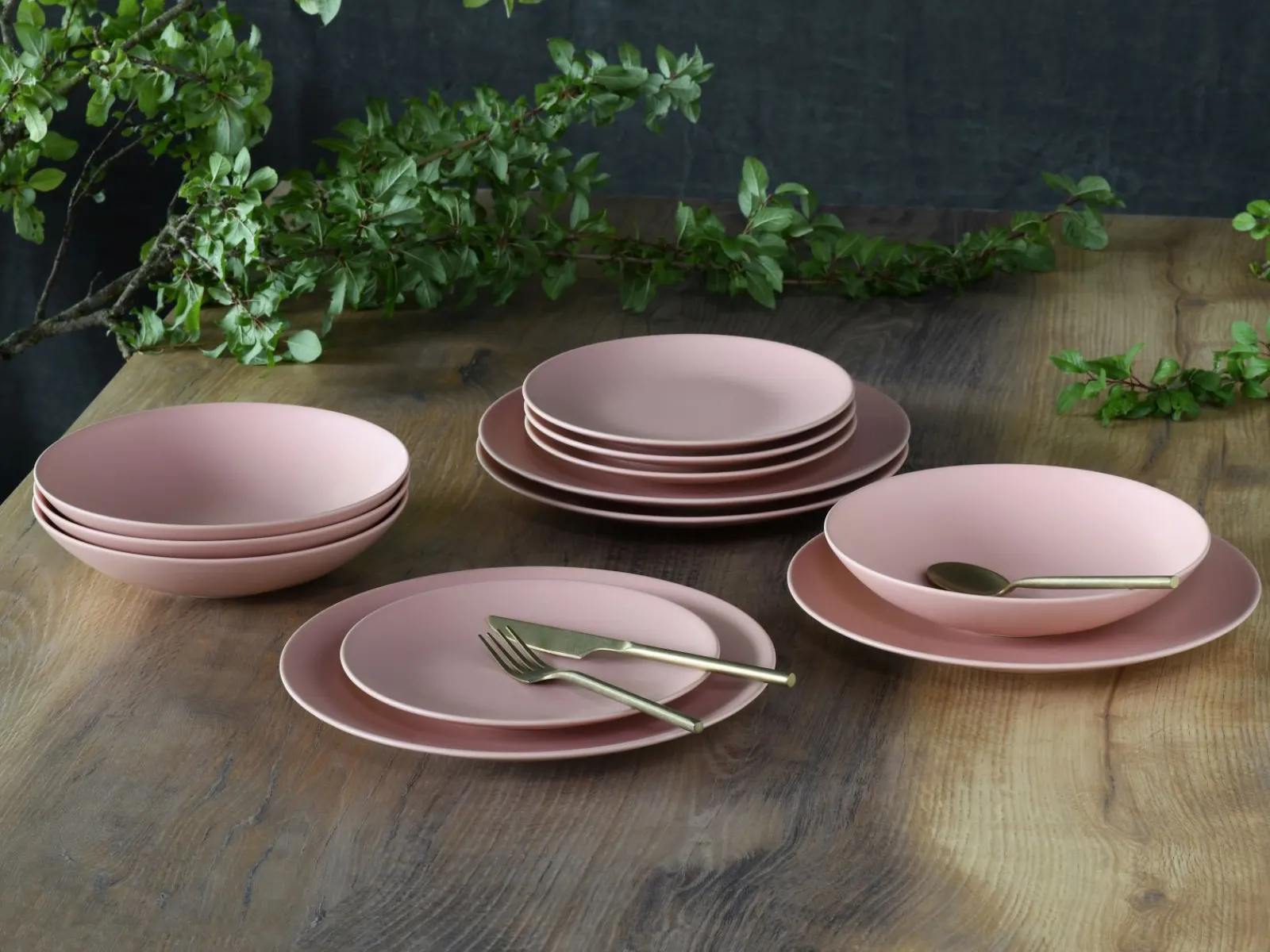 Creatable Geschirrset|Teller|Soft Touch - Tellerset 12-tlg, Soft Touch - Tafelservice 12-tlg - Schwarz