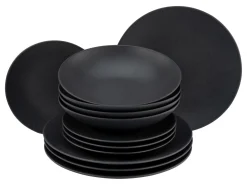 Creatable Geschirrset|Teller|Soft Touch - Tellerset 12-tlg, Soft Touch - Tafelservice 12-tlg - Schwarz