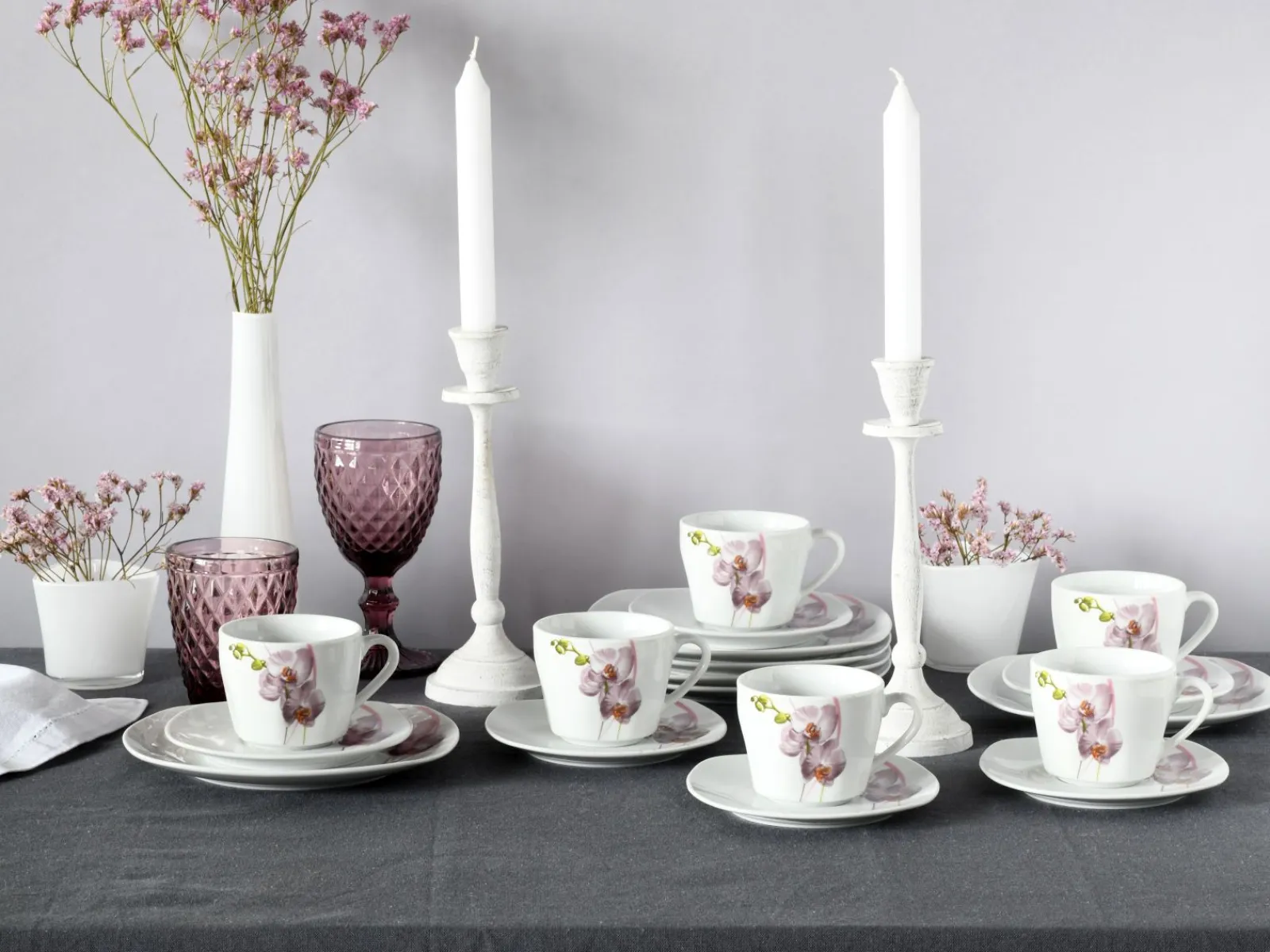 Creatable Geschirrset|Square - Kaffeeservice 18-tlg - Orchidee